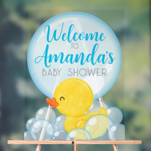 Rubber Eend Baby Shower Acryl Welkom Bord