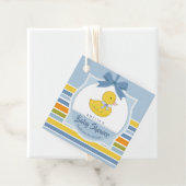 Rubber Eend Baby shower Blauw ID641 Bedankjes Labels (In situ)