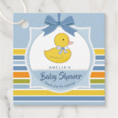 Rubber Eend Baby shower Blauw ID641 Bedankjes Labels (Voorkant)