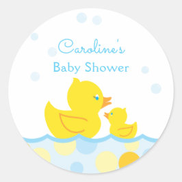 Rubber Eend Baby Shower Favoren Ronde Sticker