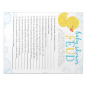 Rubber Eend Baby Shower Feud Spelpakket Notitieblok (Voorkant)