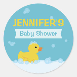 Rubber Eend Baby Shower Geslacht Neutraal Ronde Sticker
