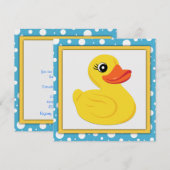 Rubber Eend Baby Shower Kaart (Voorkant / Achterkant)