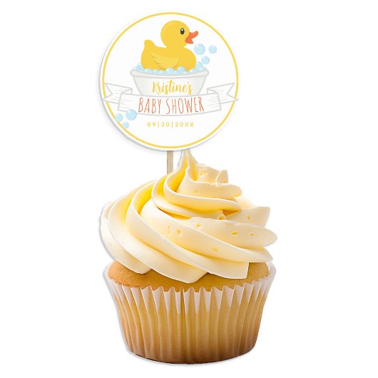 Rubber Eend Baby Shower Sticker – Laat ze een bubb
