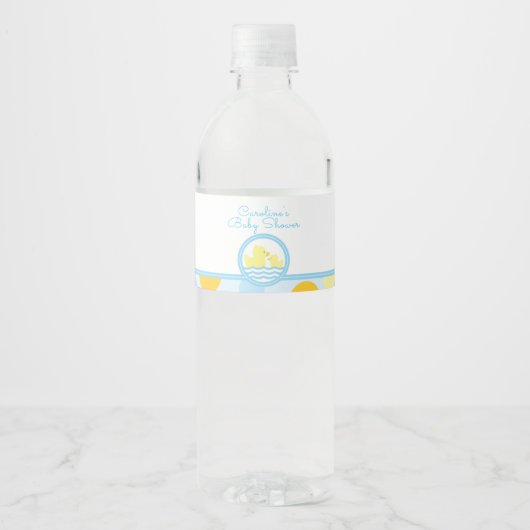 Rubber eend Baby shower waterflesje label Waterfles Etiket (Voorkant)
