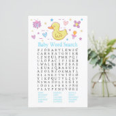 Rubber eend Baby shower Word Search Game (Staand voorkant)