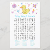 Rubber eend Baby shower Word Search Game (Voorkant)
