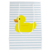 Rubber Eend Blauwe Stripe Gift Bag Medium Cadeauzakje (Achterkant)