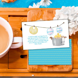 Rubber Eend Boeken Voor Baby Borrel op de Wasmachi Informatiekaartje