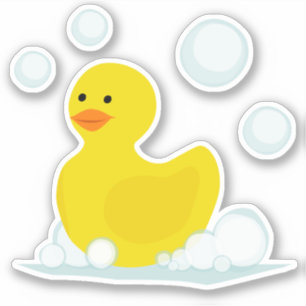 Rubber eend bubbels sticker