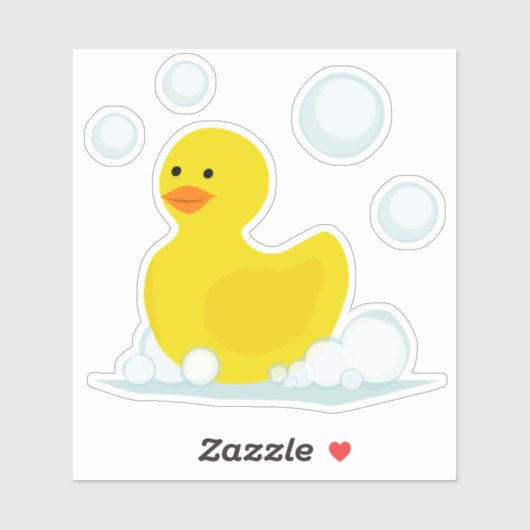 Rubber eend bubbels sticker (Vel)