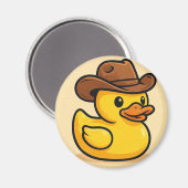 rubber eend cowboy pet magneet (Voorkant / Achterkant)