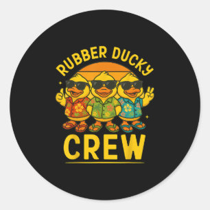 Rubber Eend Cruiseschip Familie Hawaiaans Eiland T Ronde Sticker