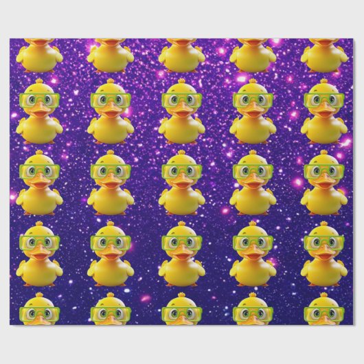 Rubber Eend Cute Charming Thema Geïnspireerd Cadeaupapier (Vlak)