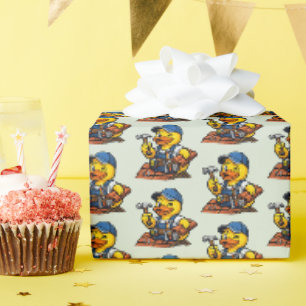 Rubber Eend Dakdekker Cadeaupapier