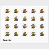 Rubber Eend Dakdekker Ronde Sticker (Vel)