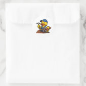 Rubber Eend Dakdekker Ronde Sticker (Tas)