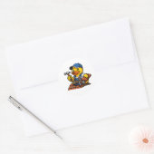 Rubber Eend Dakdekker Ronde Sticker (Envelop)