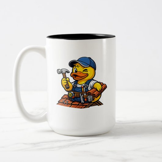 Rubber Eend Dakdekker Tweekleurige Koffiemok (Links)