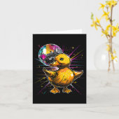 Rubber Eend Disco Dansen Disco Ball Muziek Rubber Kaart (Gele Bloem)