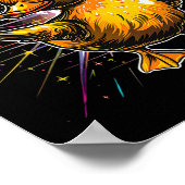 Rubber Eend Disco Dansen Disco Ball Muziek Rubber Poster (Hoek)