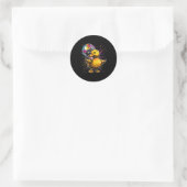 Rubber Eend Disco Dansen Disco Ball Muziek Rubber Ronde Sticker (Tas)