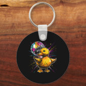 Rubber Eend Disco Dansen Disco Ball Muziek Rubber Sleutelhanger (Voorkant)