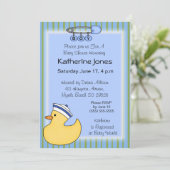 Rubber eend douche uitnodigingen (Staand voorkant)