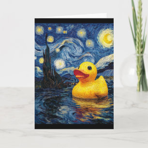 Rubber Eend Duckie Ducky Van Gogh Stijl Sterrennac Kaart