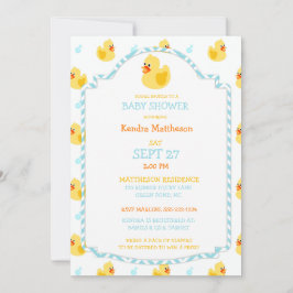 Rubber eend eend ducky geslacht neutraal aqua geel kaart