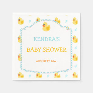 Rubber eend eend ducky geslacht neutraal aqua geel servet