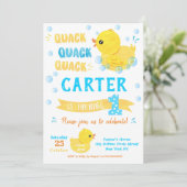Rubber Eend Eerste Verjaardag Uitnodigingen (Staand voorkant)