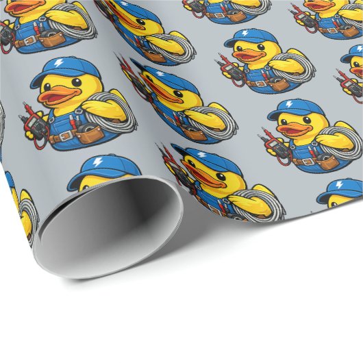 Rubber Eend Elektricien Cadeaupapier (Rol Hoek)