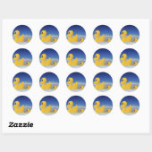 Rubber eend familie ronde sticker (Vel)