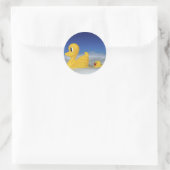 Rubber eend familie ronde sticker (Tas)