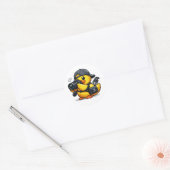 Rubber Eend Fotograaf Ronde Sticker (Envelop)