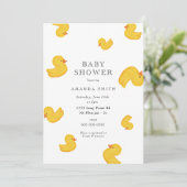 Rubber Eend Geel Boen Boen Boen Dub Dub Baby Showe Kaart (Staand voorkant)