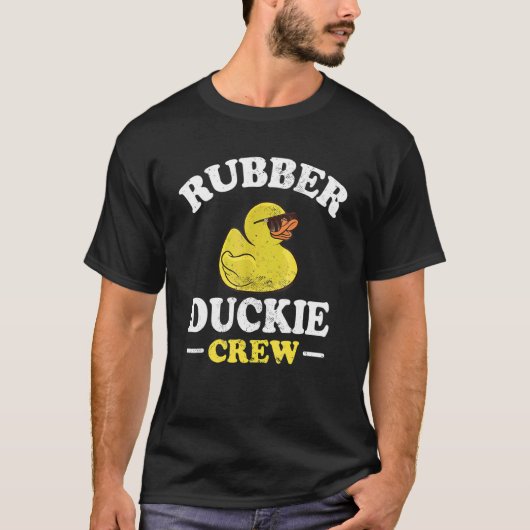 Rubber Eend Geel Duckie Crew Badend Eenden Eendjes T-shirt (Voorkant)