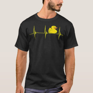 Rubber eend geel rubber eend hartslag EKG puls T-shirt