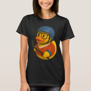 Rubber Eend IJshockey Speler Ducky Duckie Mannen V T-shirt