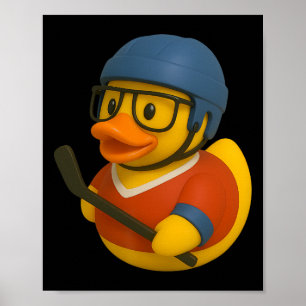 Rubber Eend IJshockeyspeler Ducky Duckie Mannen Vr Poster