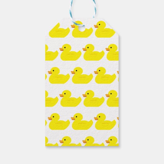 Rubber Eend Illustratie Baby shower Gift Label Cadeaulabel (Achterkant)
