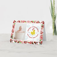 Rubber eend kerstman foto Waterverf