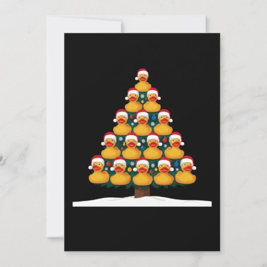 Rubber Eend Kerstman Hoed Kerstboom Kerst Vakantie Kaart (Voorkant)