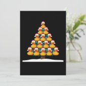 Rubber Eend Kerstman Hoed Kerstboom Kerst Vakantie Kaart (Staand voorkant)