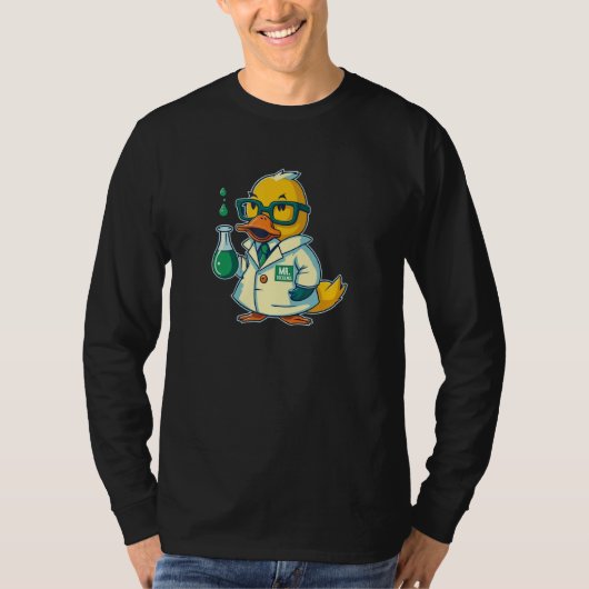 Rubber eend kostuum leuke eend wetenschapper t-shirt (Voorkant)