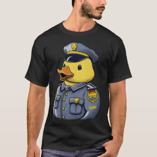 Rubber eend kostuum schattig eend politie agent t-shirt