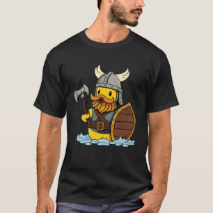 Rubber eend kostuum schattig eend viking krijger t-shirt