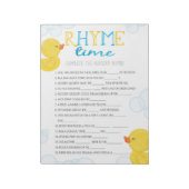 Rubber eend kwekerij rijm Baby shower spel pakket Notitieblok (Linkerzijde)