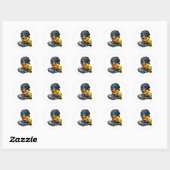 Rubber Eend Lasser Ronde Sticker (Vel)